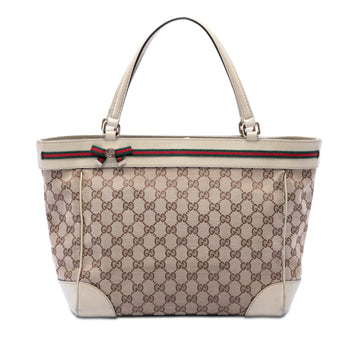 Gucci Gg Canvas Web Mayfair Tote Pre-