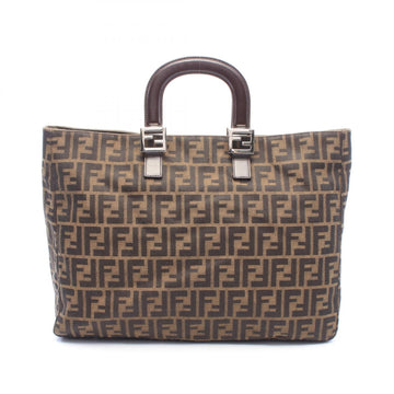 Fendi Zucca Tote Handbag Canvas Leather