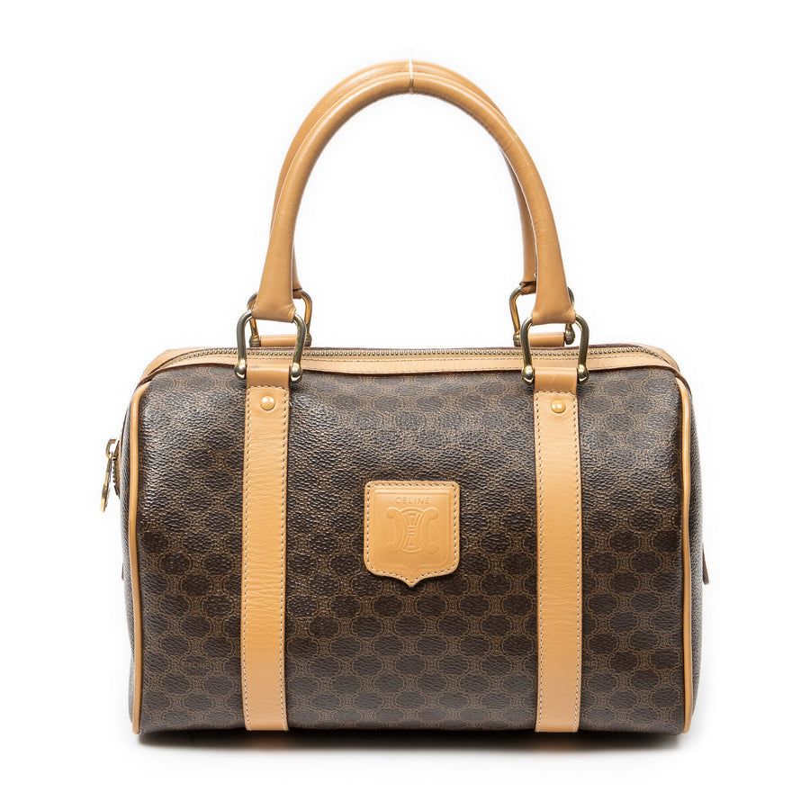 Celine Boston Bag Triomphe Coated Canvas