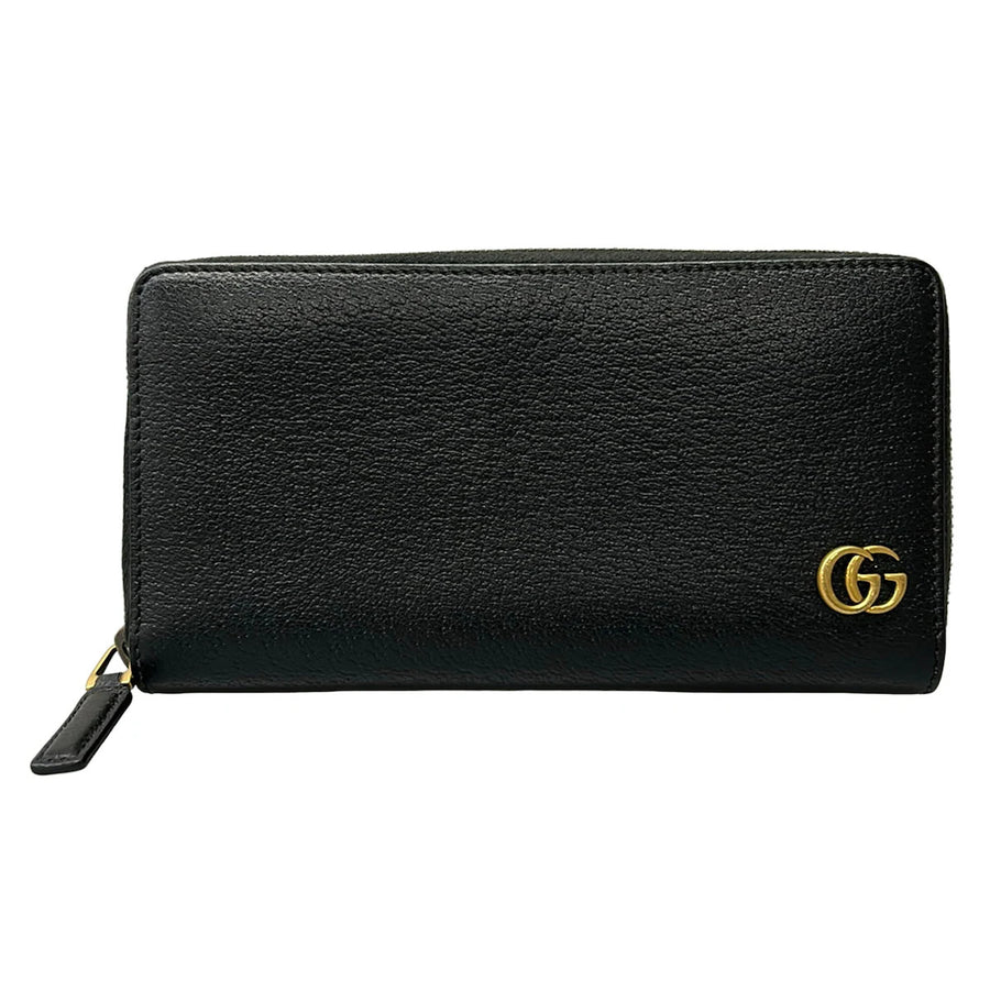 Gucci Gg Marmont Black Leather Long