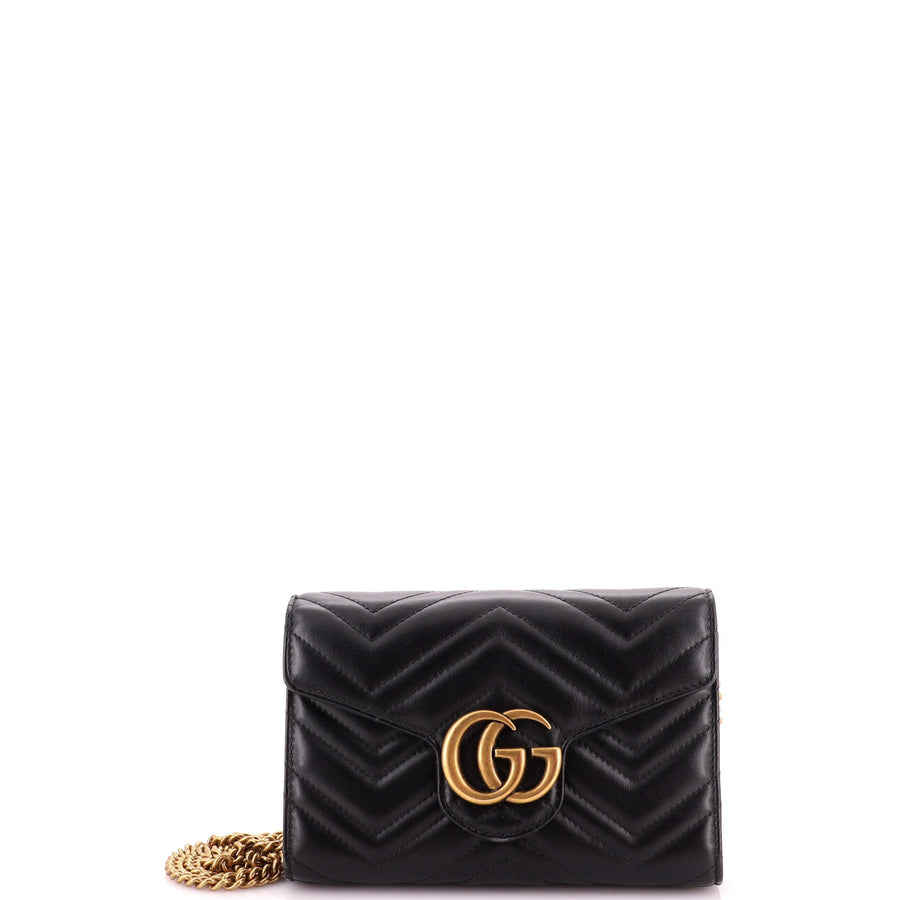 Gucci Gg Marmont Chain Wallet Matelasse