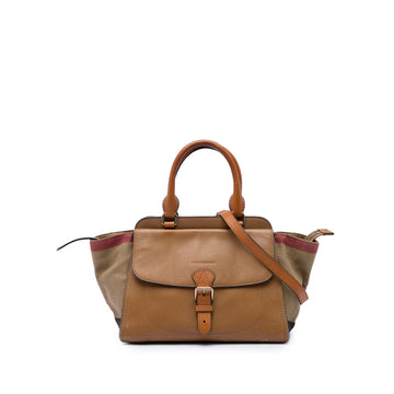 Burberry Leather And House Check Canvas