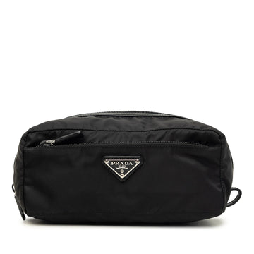Prada Saffiano Trimmed Tessuto Pouch