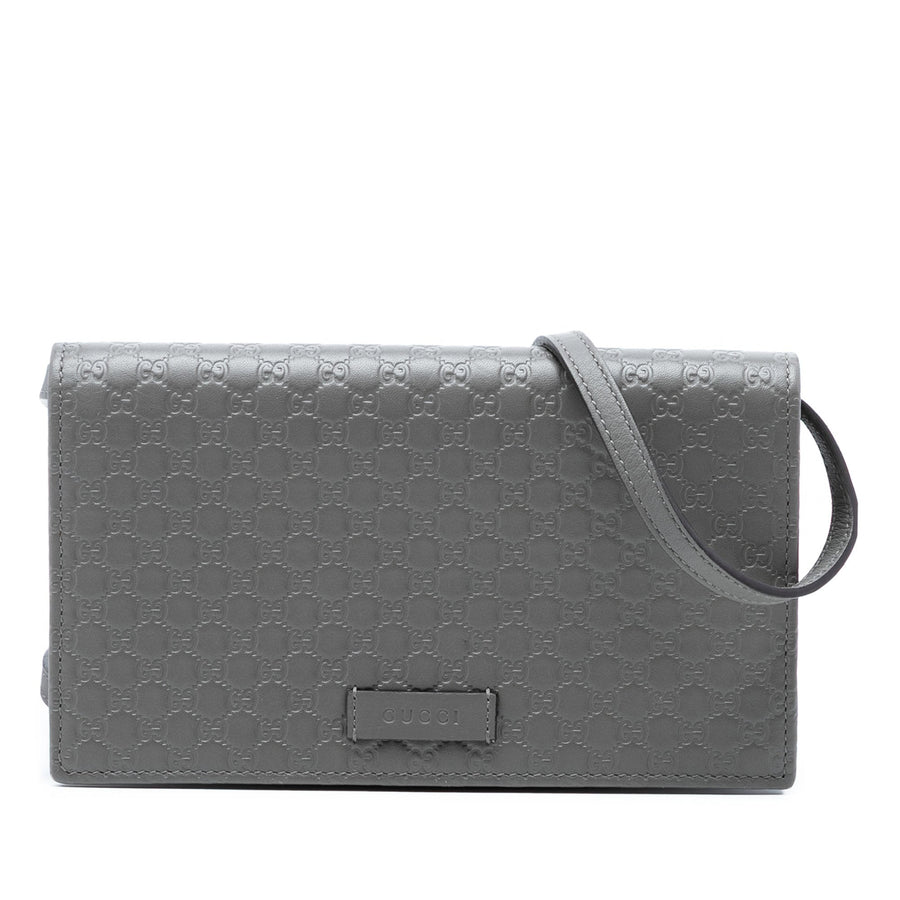 Wallet On Strap Microguccissima Leather