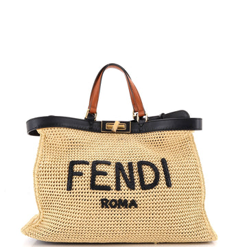 Fendi Peekaboo X-Tote Raffia Medium