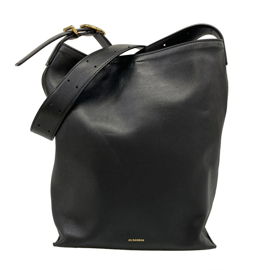 Jil Sander Cannolo Tote Black Leather