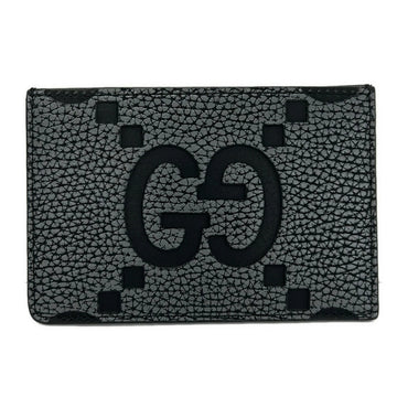 Gucci Maxi Gg Black Leather Card Case