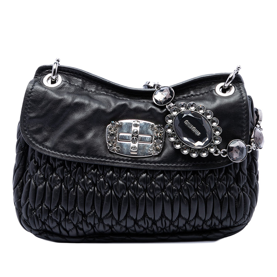 Miu Matelasse Nappa Crystal