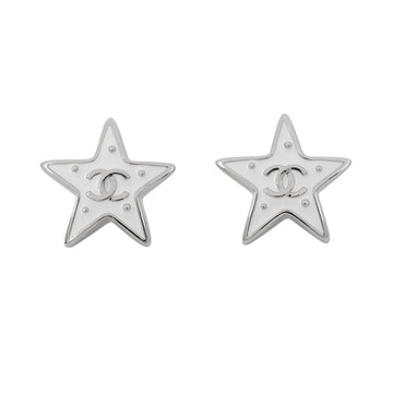 Chanel Cc Logo Star Earrings Metal