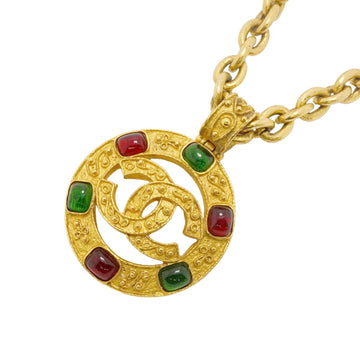 Chanel Cc Logo Circle Pendant Necklace