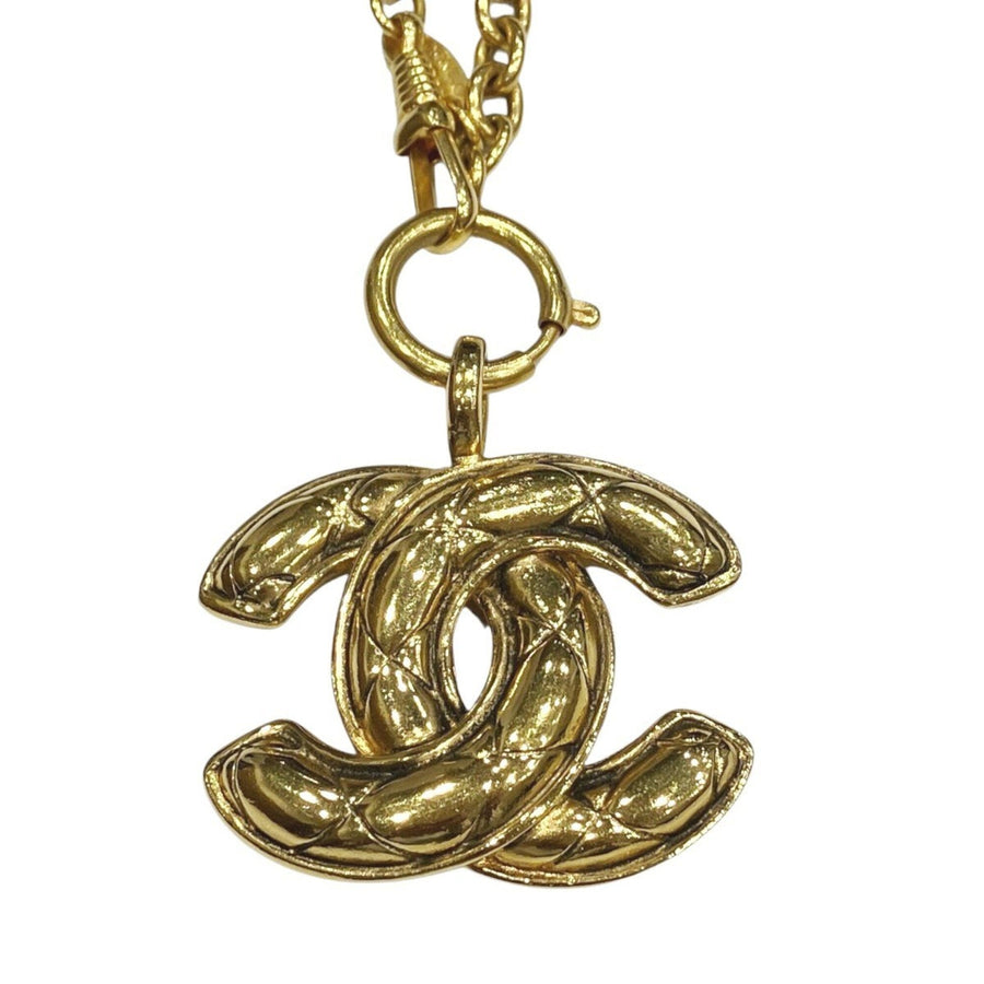 Chanel Matelasse Pendant Necklace Gold