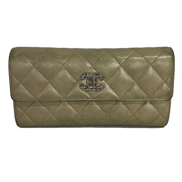 Chanel Matelasse Beige Leather Long