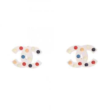 Chanel Cc Logo Earrings Silver-Tone