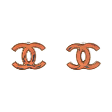 Chanel Cc Stud Earrings Metal With