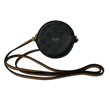 Celine Coin Purse On Strap Dark Brown