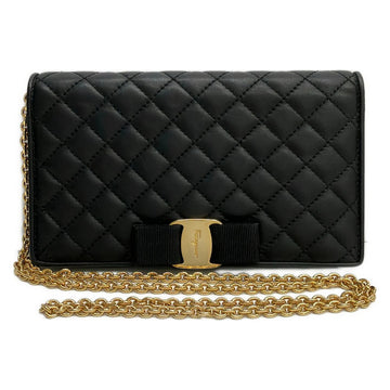 Salvatore Ferragamo Vara Black Leather