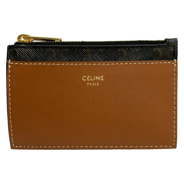 Celine Brown Dark Coated Canvas Leather