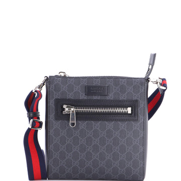 Gucci Web Strap Front Zip Messenger Bag