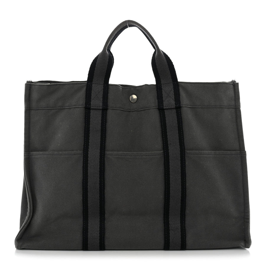 Hermes Canvas Fourre Tout Mm Grey