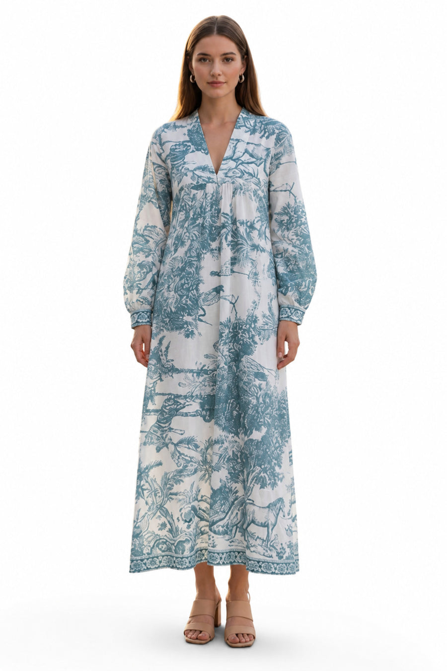 Handmade Blue White Toile Print Boho