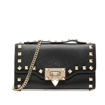 Valentino Pebbled Calfskin Rockstud Flip