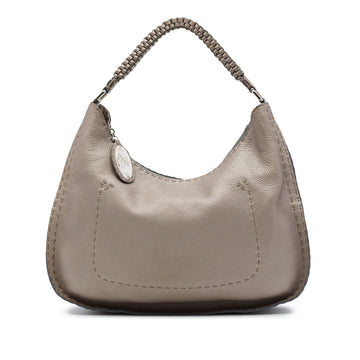 Fendi Metallic Pebbled Leather Selleria