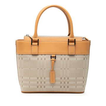 Burberry Leather Trimmed Tonal Check
