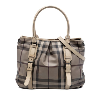 Burberry Smoked Check Coated Canvas