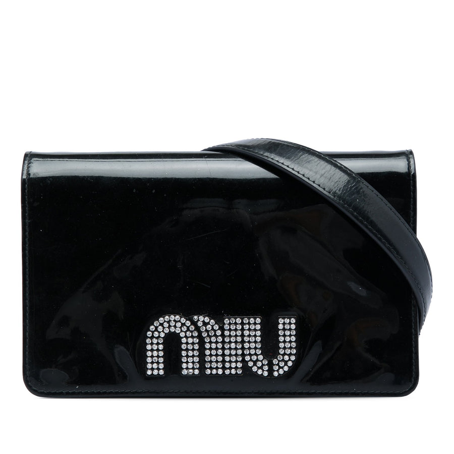 Miu Patent Crystal Embellished