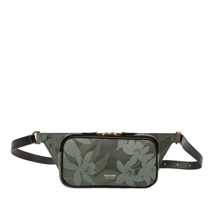 Tom Ford Leather Floral Print Belt Bag