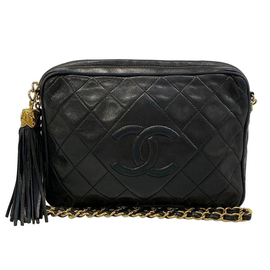Chanel Matelasse Black Lambskin Shoulder
