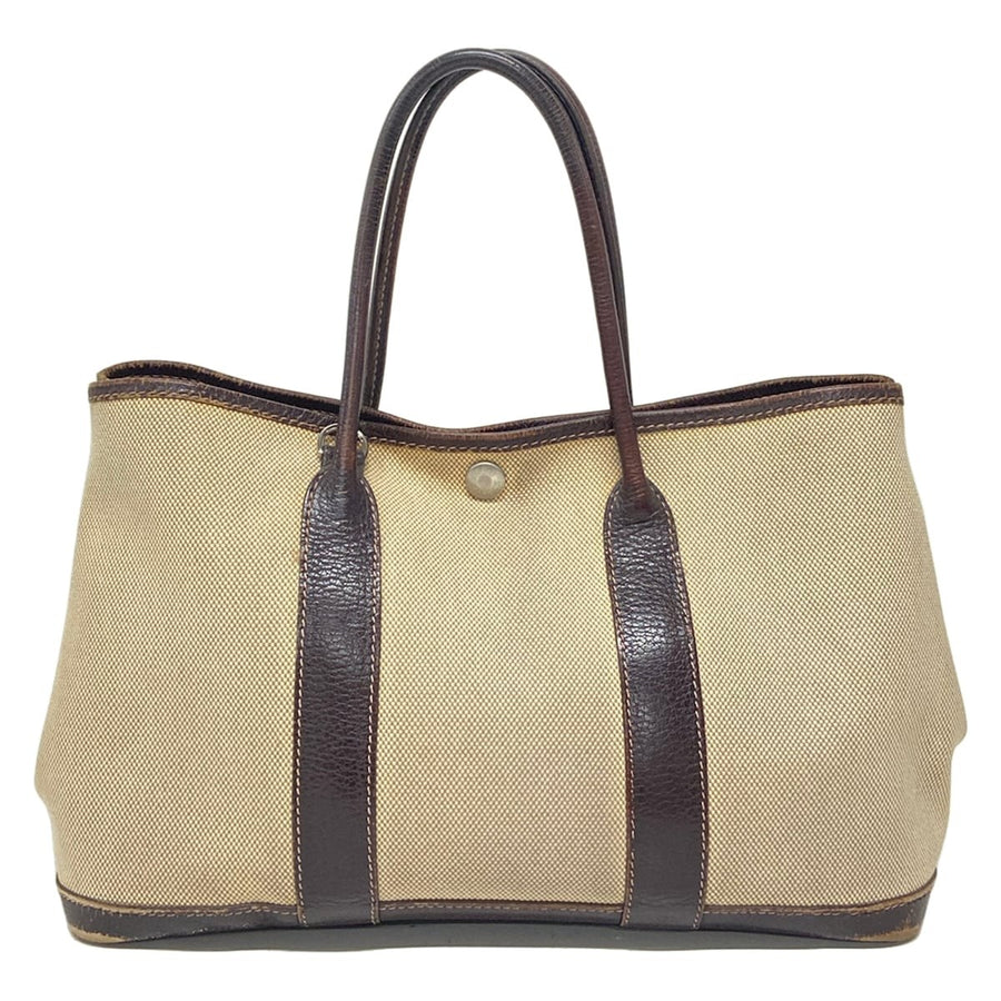 Hermes Garden Party Tpm Cream Dark Brown