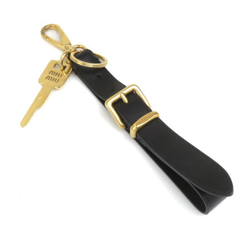 Miumiu Charm Key Ring Black/Gold