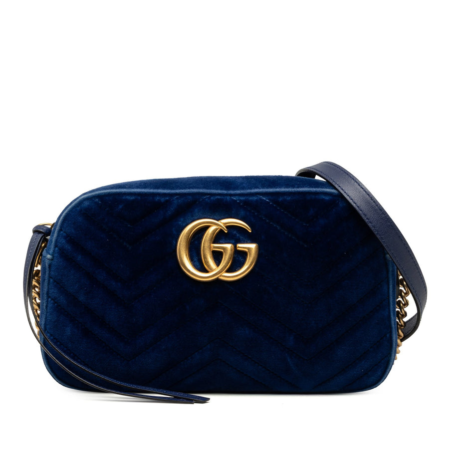 Gucci Small Gg Marmont Matelasse Velvet