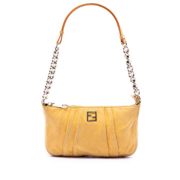 Fendi Pleated Nubuck Ff Chain Pochette