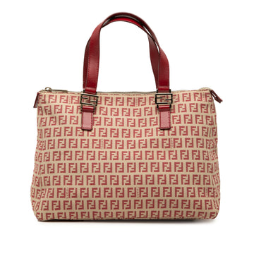 Fendi Zucchino Canvas Tote Pre-Loved Red