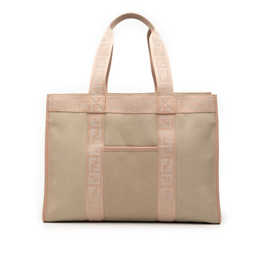 Fendi Zucca Trimmed Canvas Tote Pre-