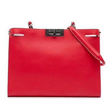Fendi Leather Peekaboo Clutch Crossbody