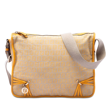 Fendi Zucchino Canvas F Charm Crossbody
