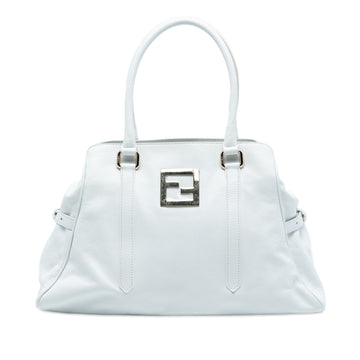 Fendi Leather Ff Tote Pre-Loved White