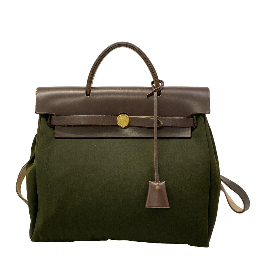 Hermes Yale Bag Ad Pm Khaki Dark Brown