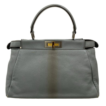 Fendi Peekaboo Gray Leather Hardware