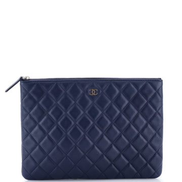 Chanel O Case Clutch Quilted Lambskin