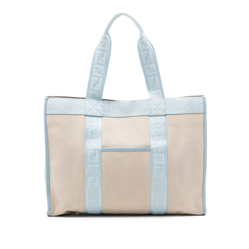 Fendi Zucca Trimmed Canvas Tote Pre-