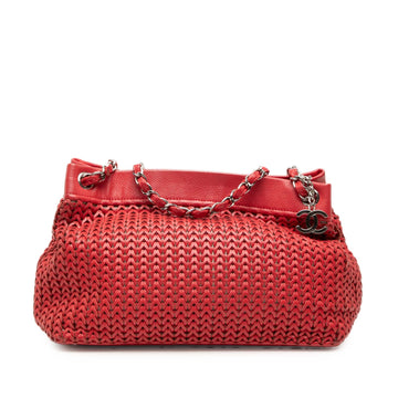Chanel Woven Caviar Cc Charm Tote Pre-
