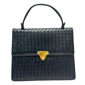 Bottega Veneta Navy Gold Leather