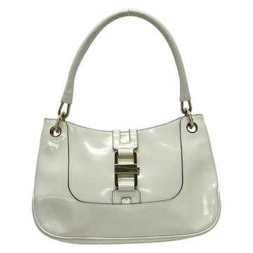 Gucci White Patent Leather Handbag
