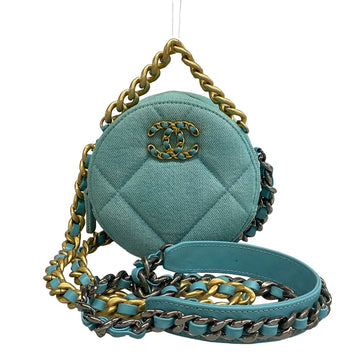 Chanel 19 Light Blue Canvas Shoulder Bag