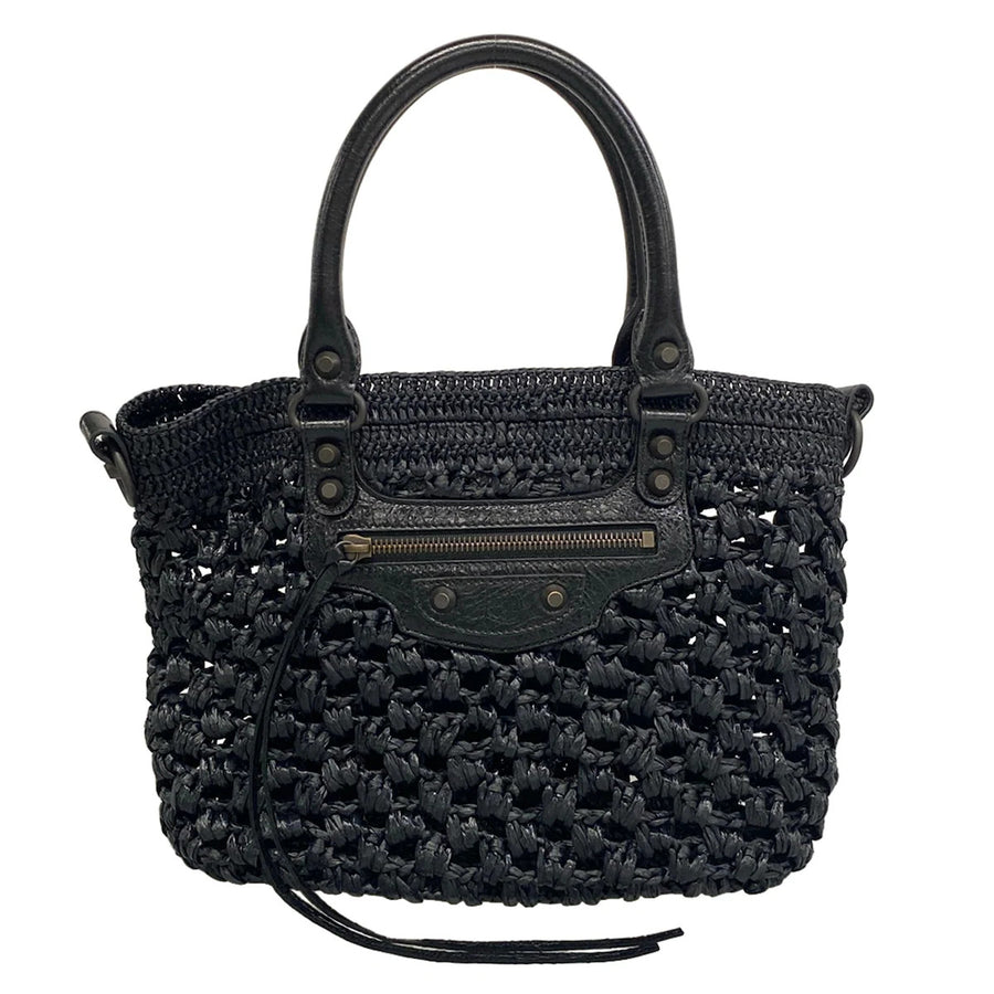 Balenciaga Le City Raffia Basket Bag