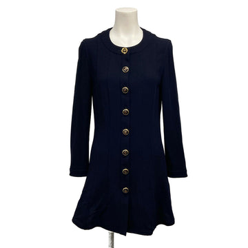 Chanel Navy Outer Fabric] Wool Women's